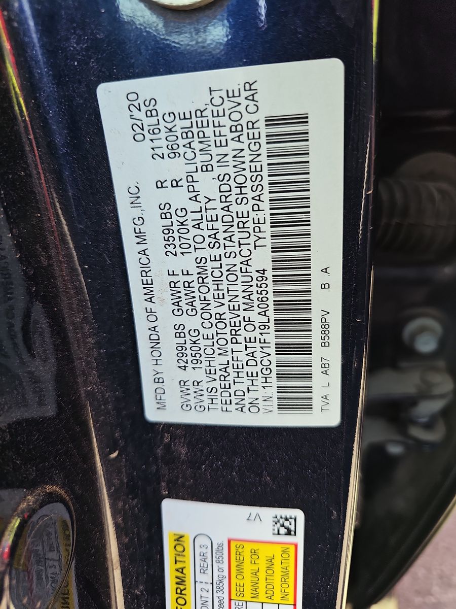 2020 Honda Accord LX FWD