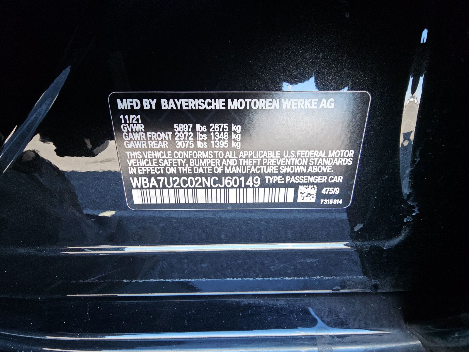 2022 BMW 7 Series 750i xDrive AWD