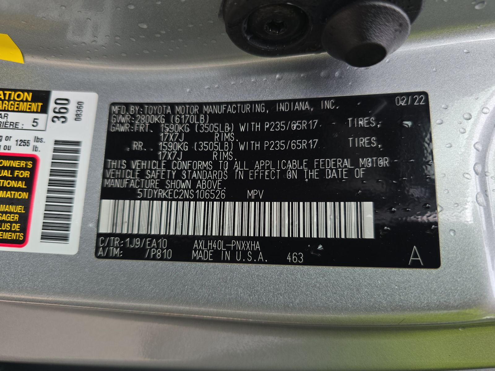 2022 Toyota Sienna XLE FWD