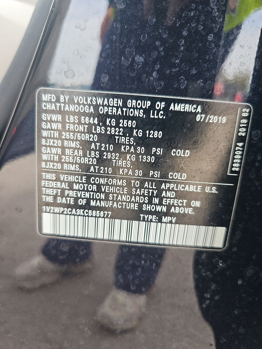 2019 Volkswagen Atlas 2.0T SE FWD