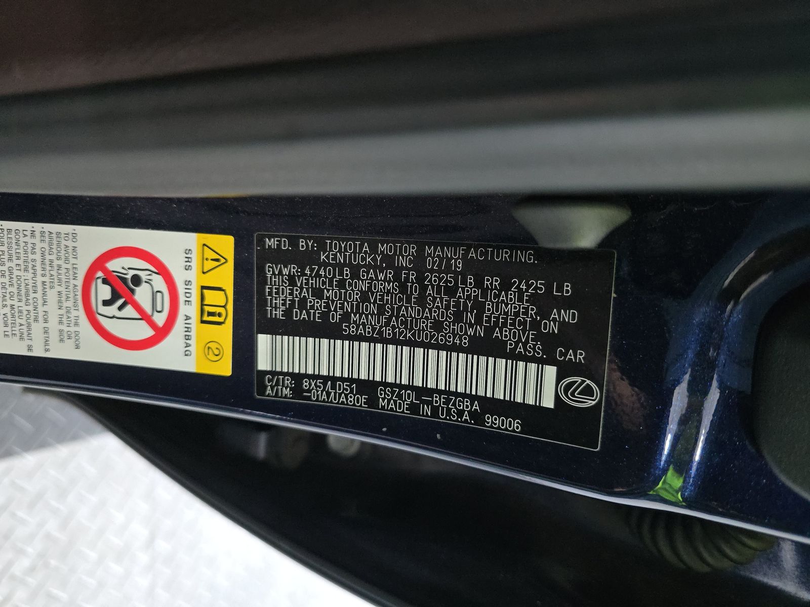 2019 Lexus ES ES 350 FWD