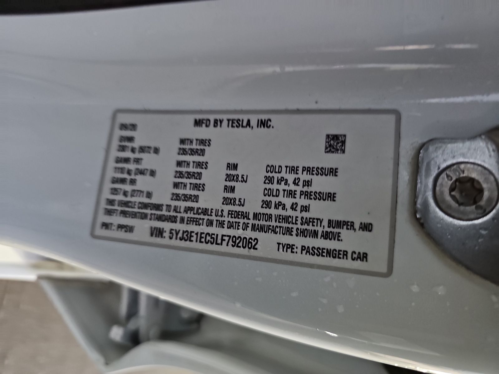 2020 Tesla Model 3 Performance AWD