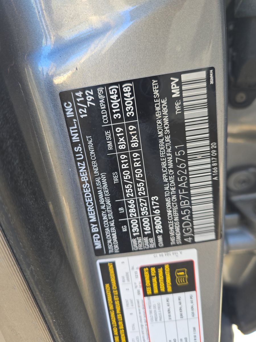 2015 Mercedes-Benz M-Class ML 350 RWD