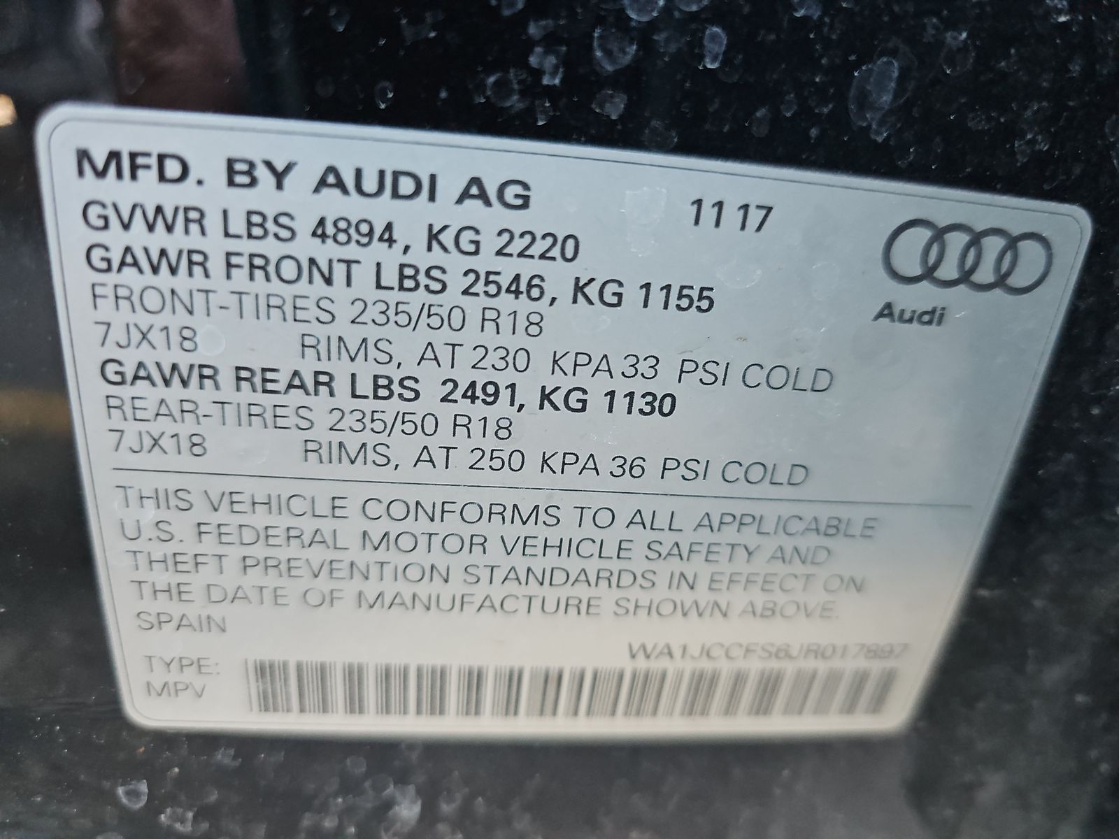 2018 Audi Q3 2.0T Premium Plus AWD