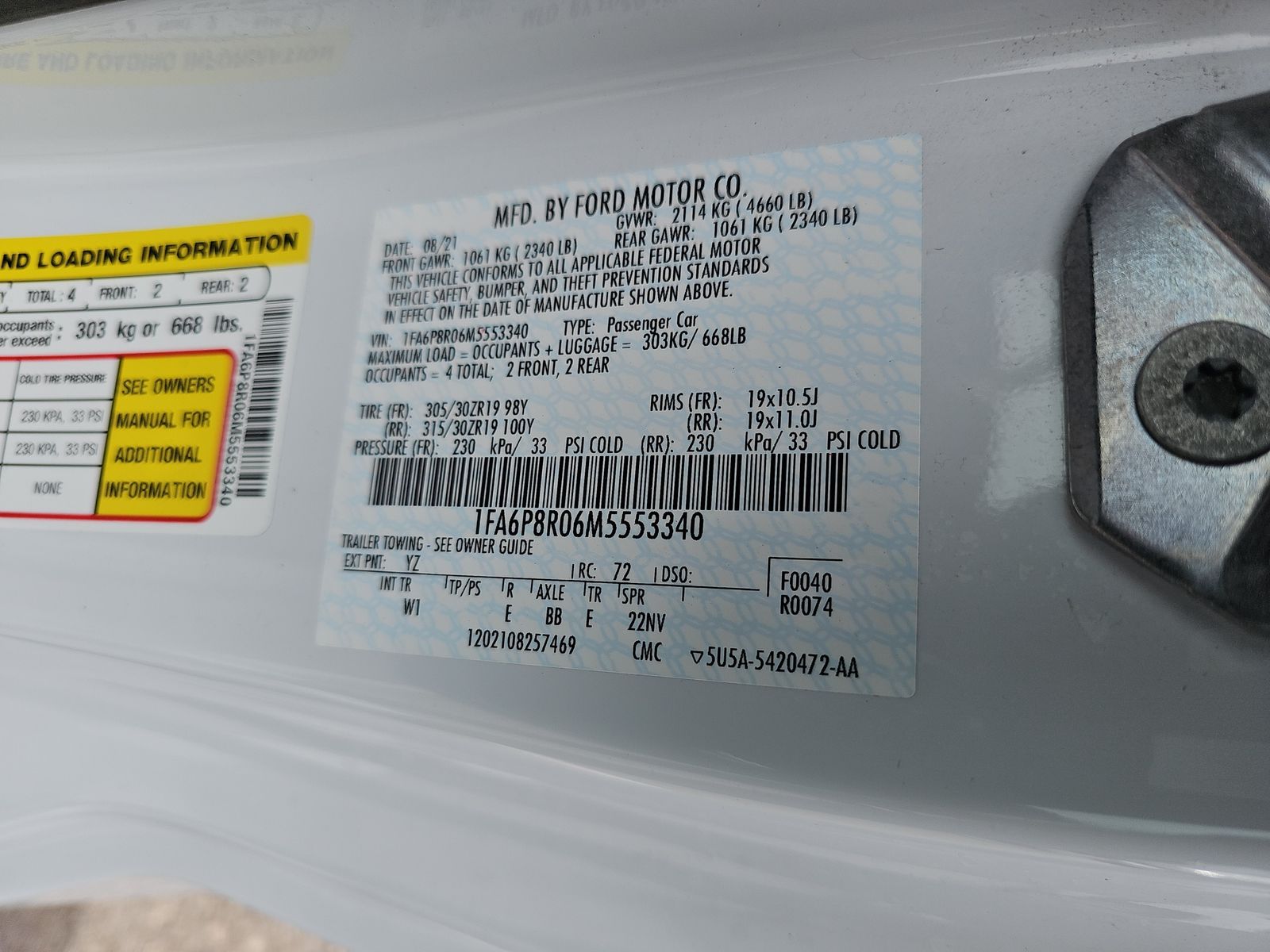 2021 Ford Mustang Mach 1 RWD