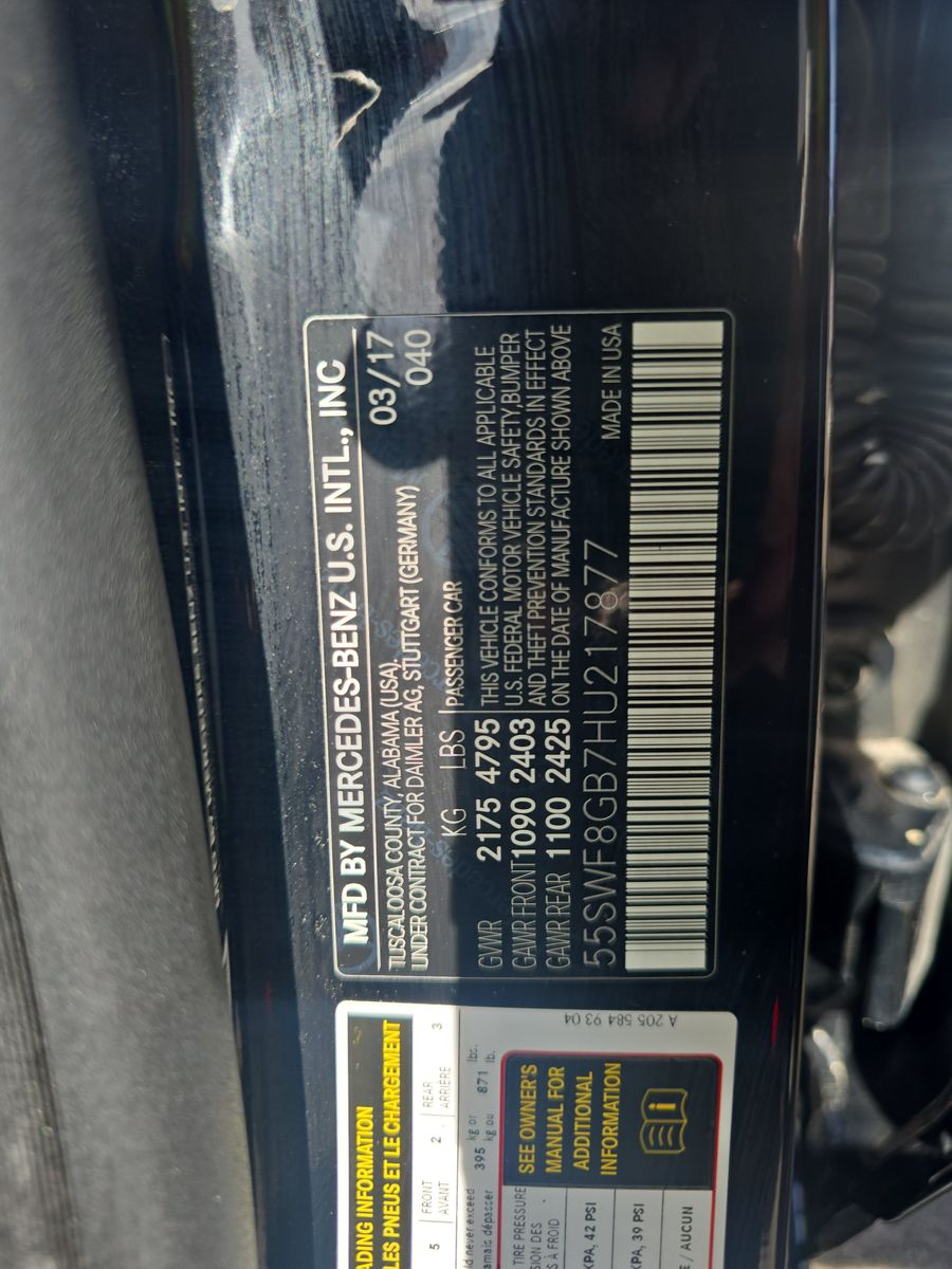 2017 Mercedes-Benz C-Class AMG C 63 RWD