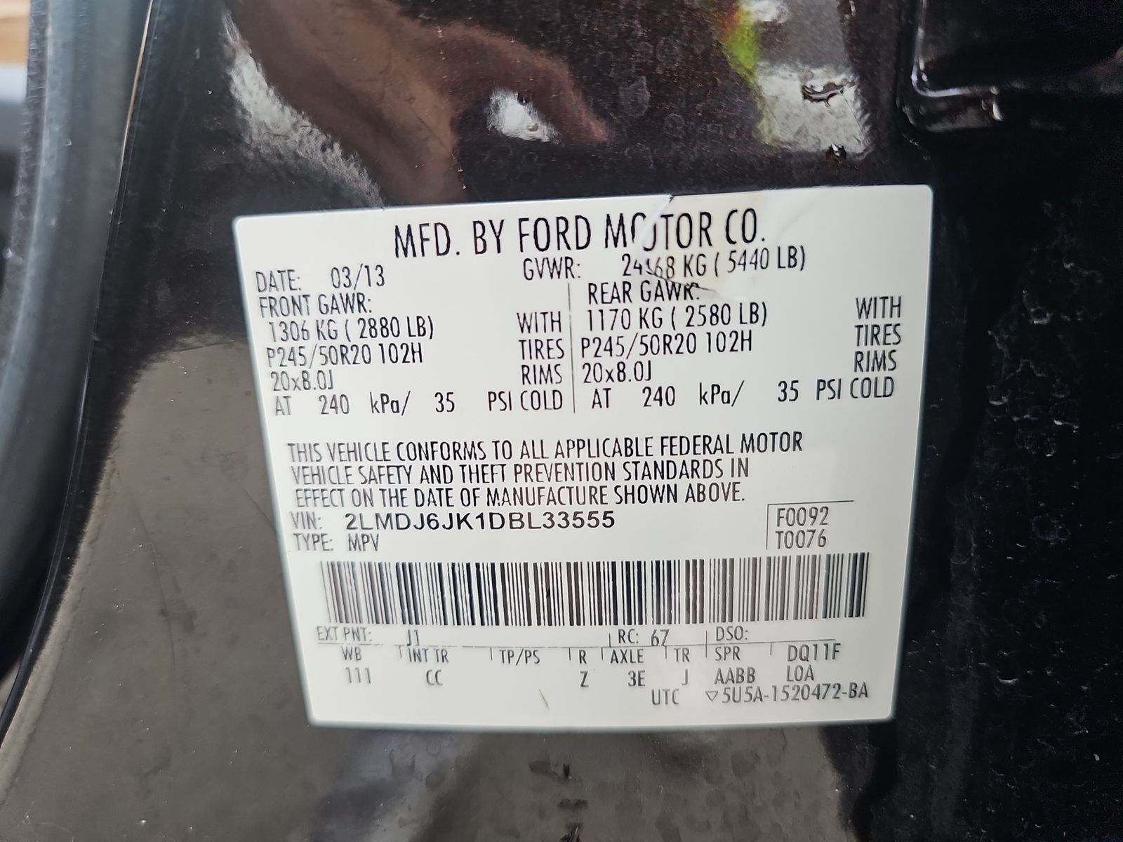 2013 Lincoln MKX Base FWD