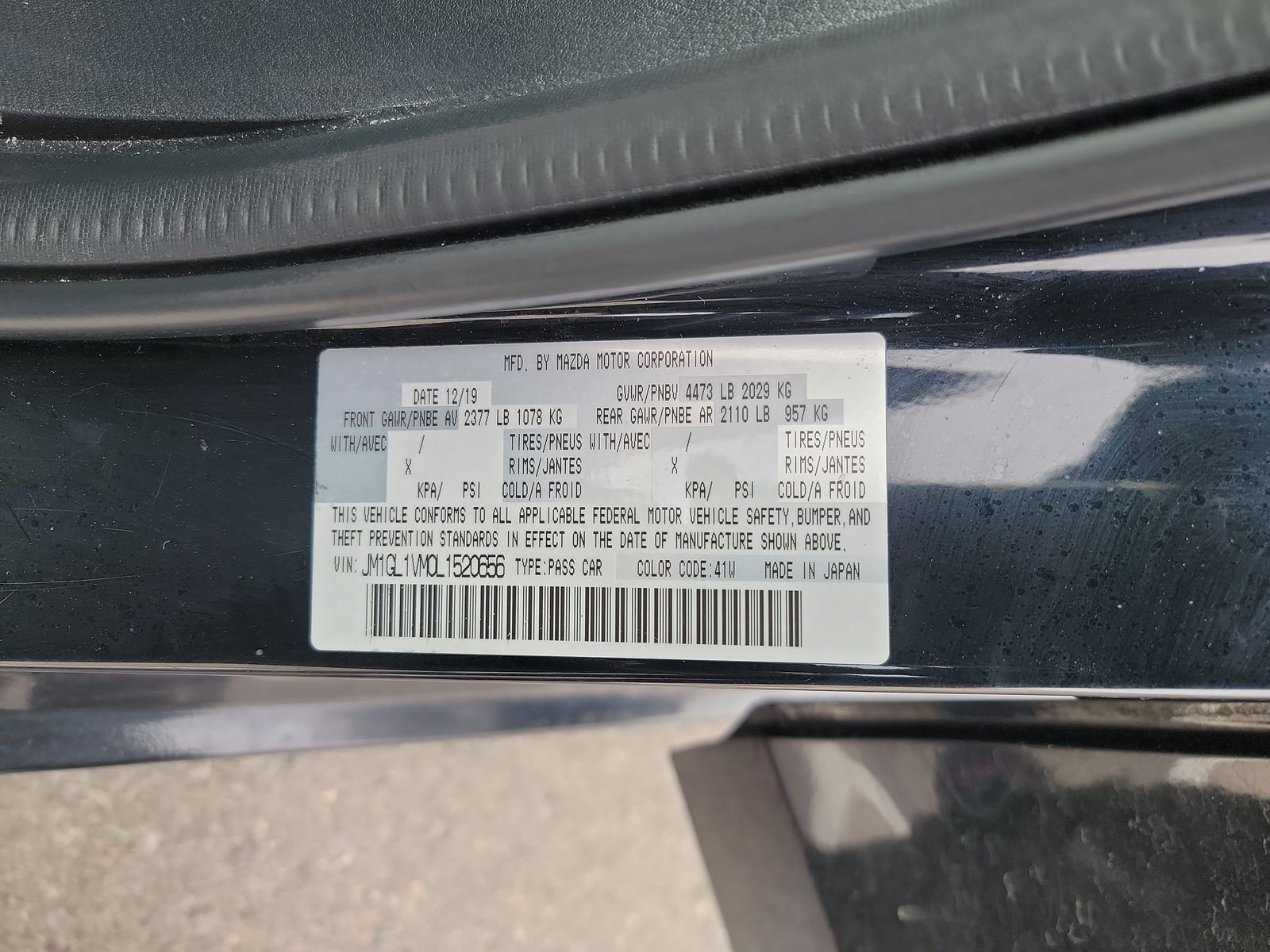 2020 MAZDA MAZDA6 Touring FWD