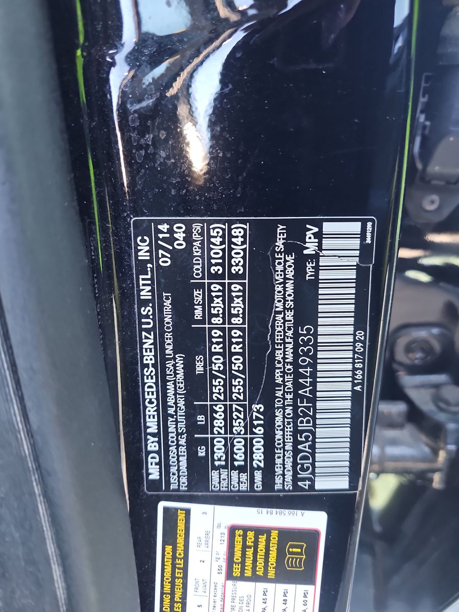 2015 Mercedes-Benz M-Class ML 350 RWD