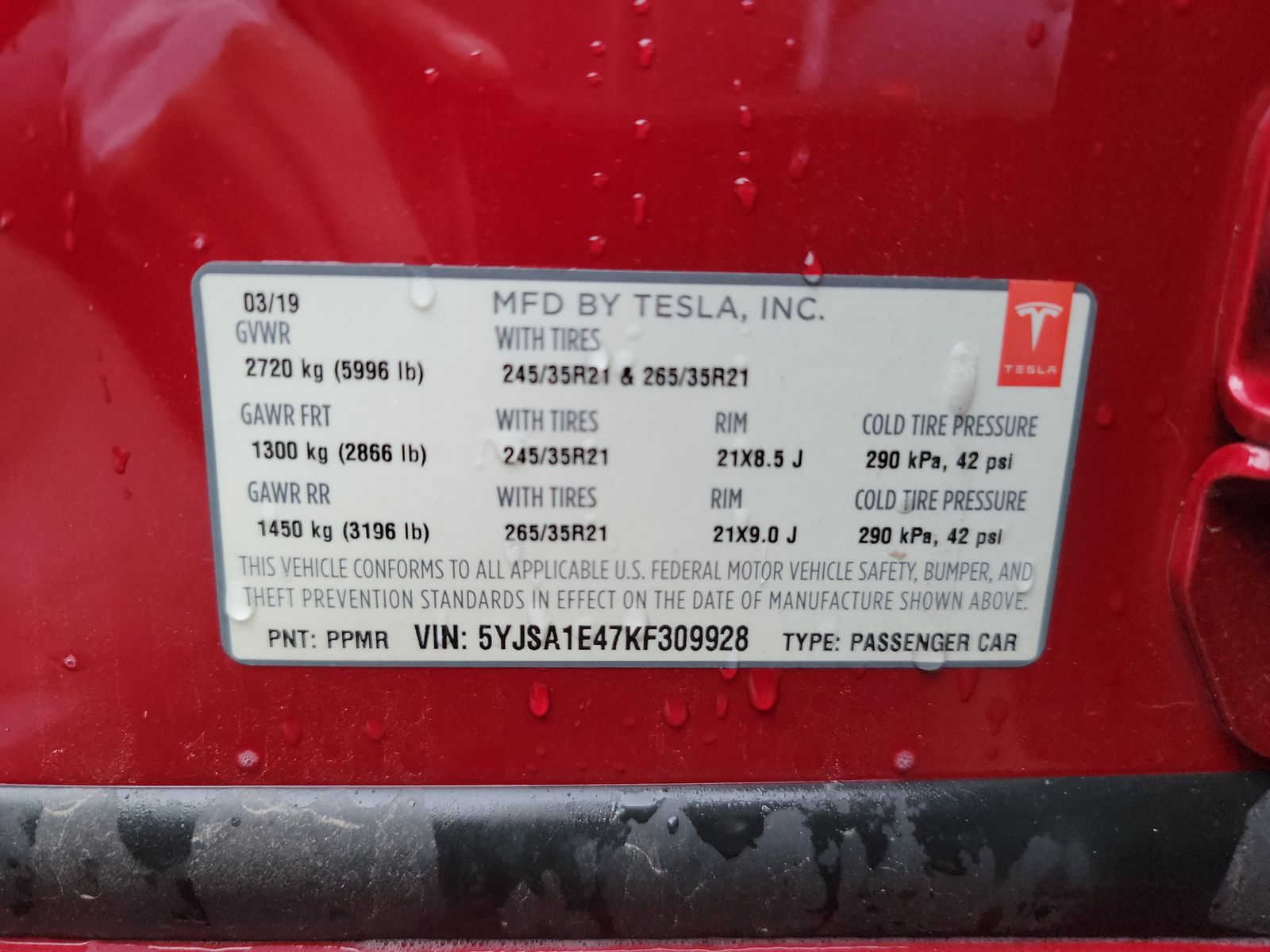 2019 Tesla Model S P100D AWD