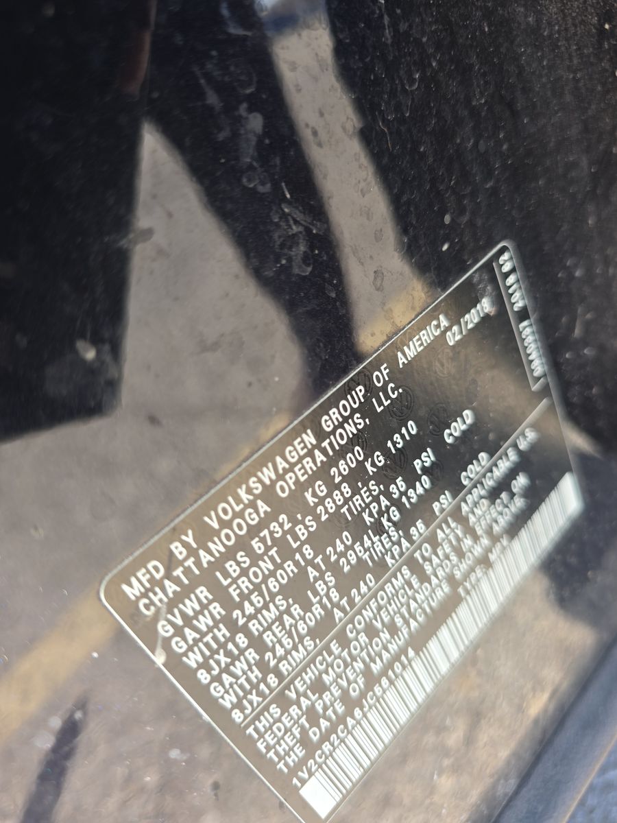 2018 Volkswagen Atlas 3.6L SE FWD