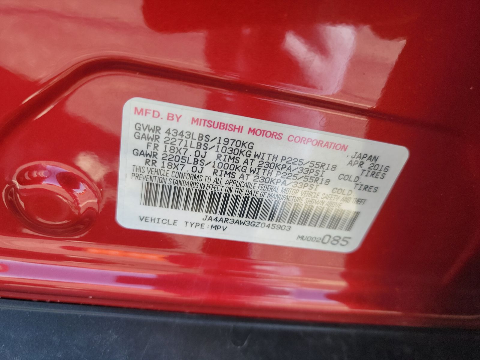 2016 Mitsubishi Outlander Sport SE AWD