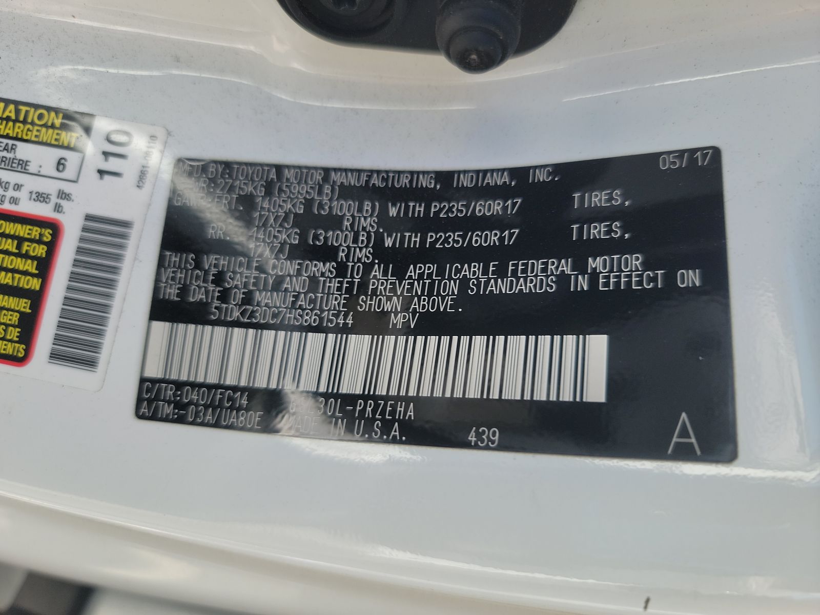2017 Toyota Sienna LE FWD