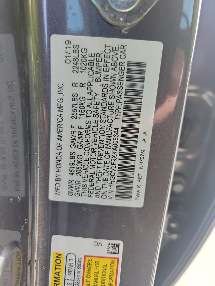 2019 Honda Accord Hybrid Touring FWD