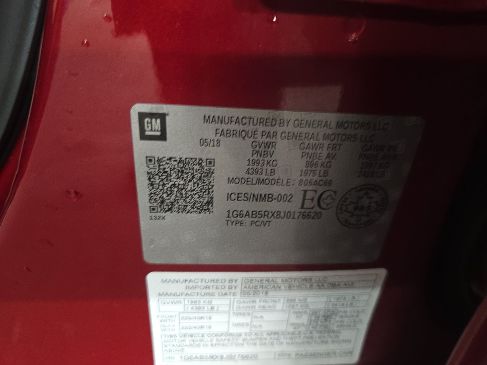 2018 Cadillac ATS Sedan Luxury RWD RWD