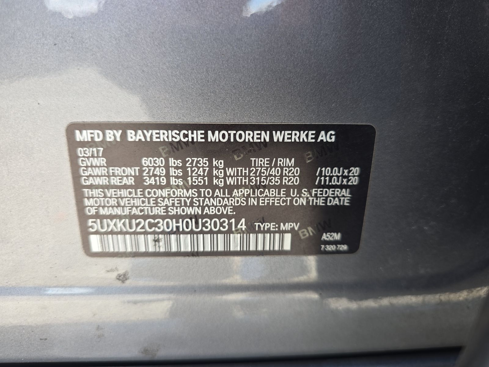 2017 BMW X6 xDrive35i AWD