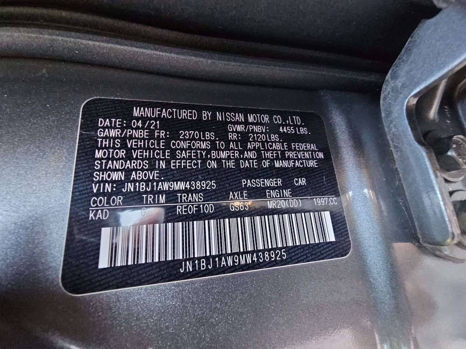 2021 Nissan Rogue Sport S AWD