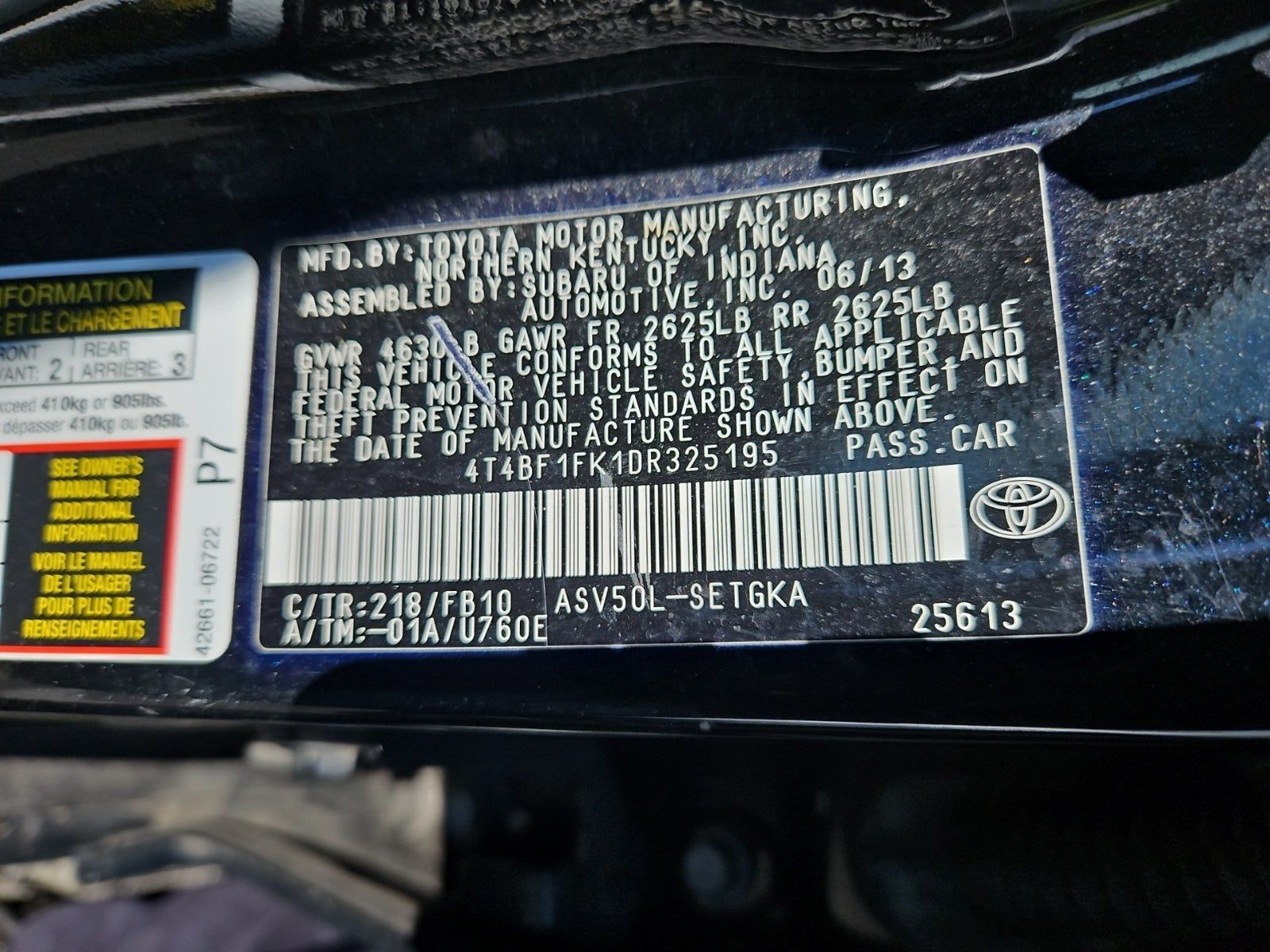 2013 Toyota Camry XLE FWD