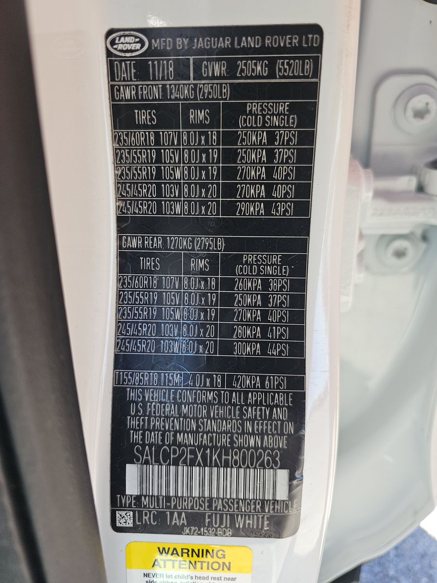 2019 Land Rover Discovery Sport SE AWD