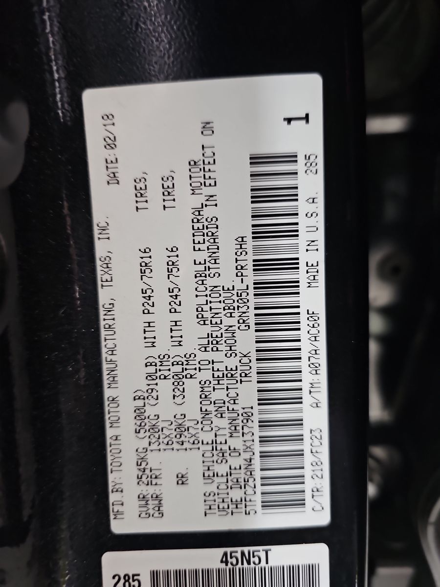 2018 Toyota Tacoma SR5 AWD