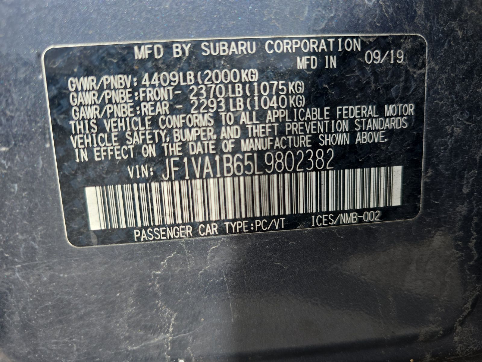 2020 Subaru WRX Premium AWD