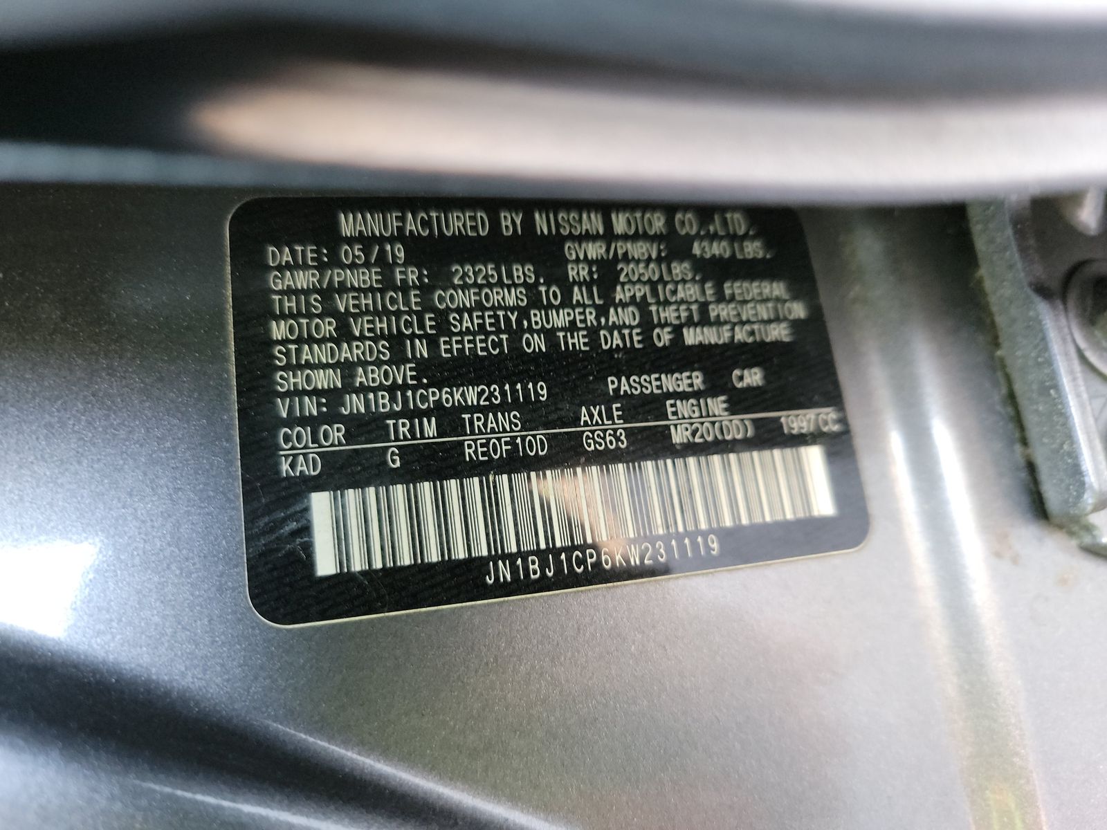 2019 Nissan Rogue Sport SV FWD