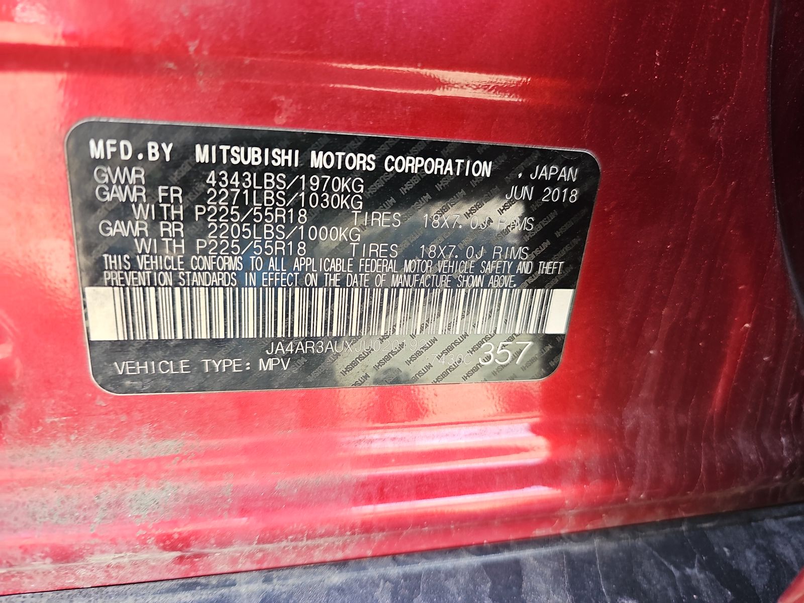 2018 Mitsubishi Outlander Sport LE AWD