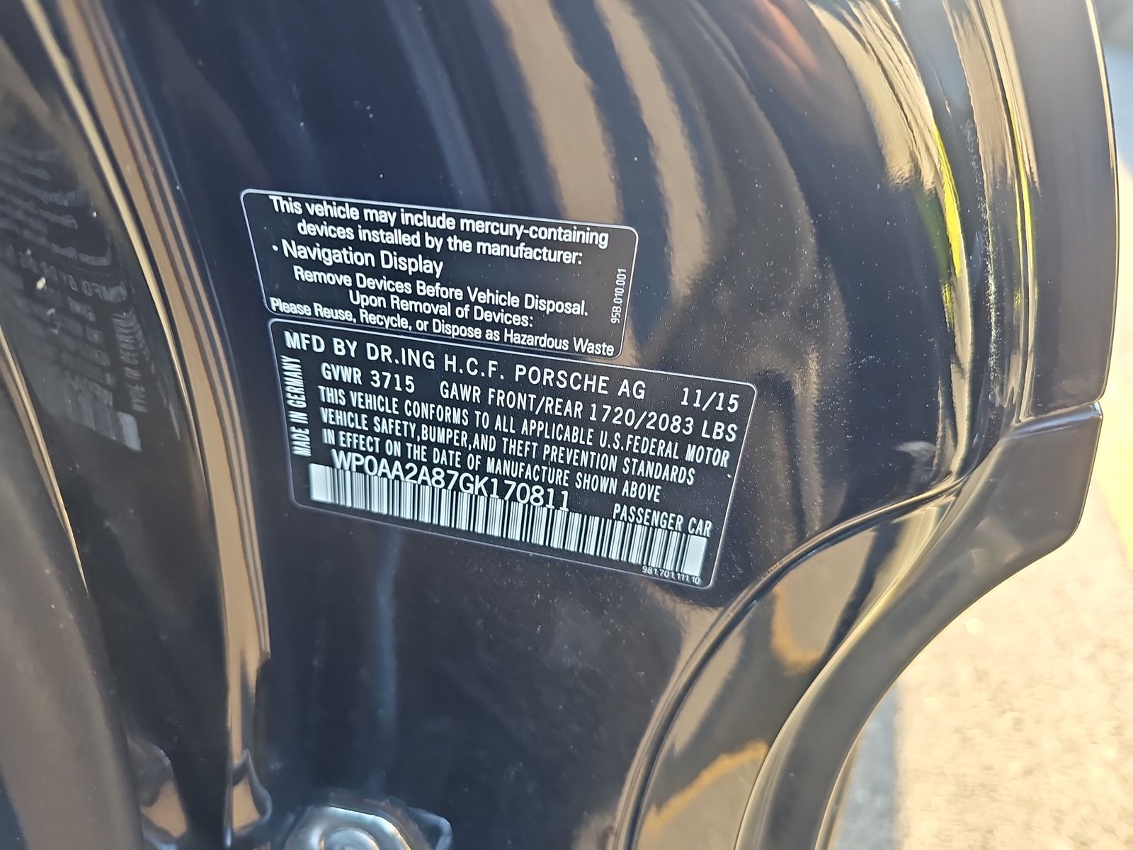 2016 Porsche Cayman Black Edition RWD