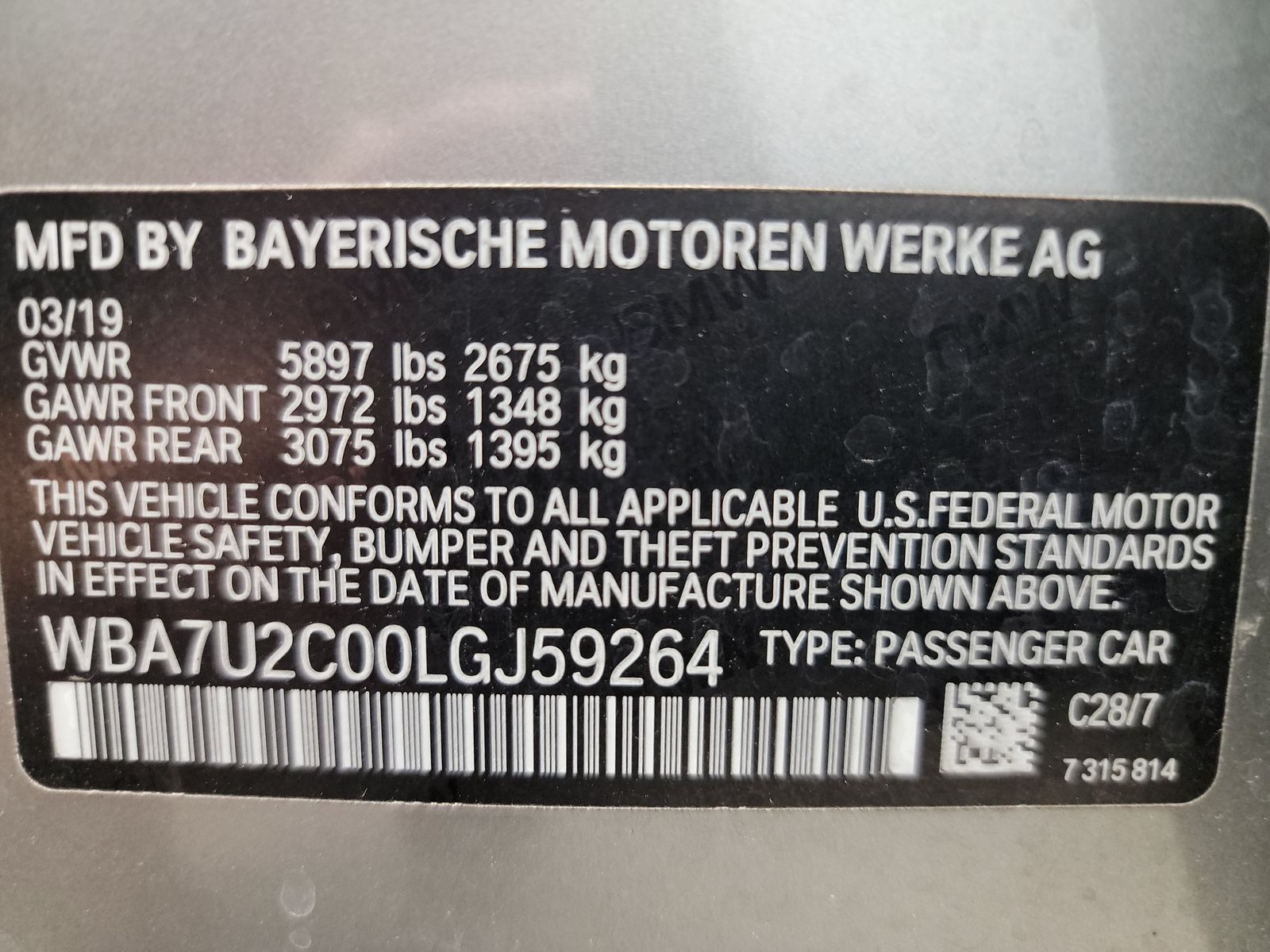 2020 BMW 7 Series 750i xDrive AWD