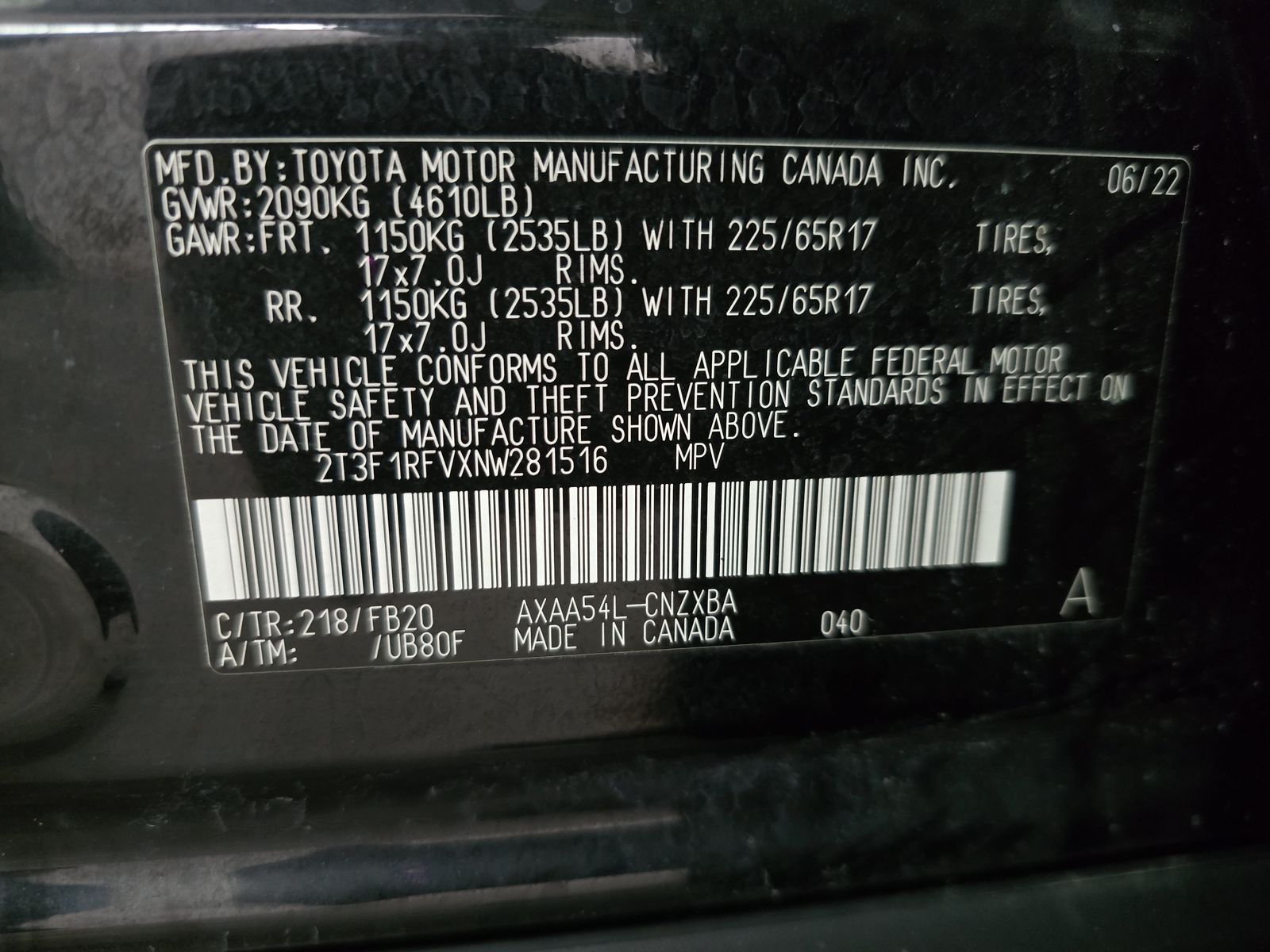 2022 Toyota RAV4 LE AWD