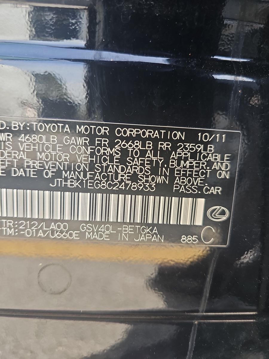 2012 Lexus ES ES 350 FWD