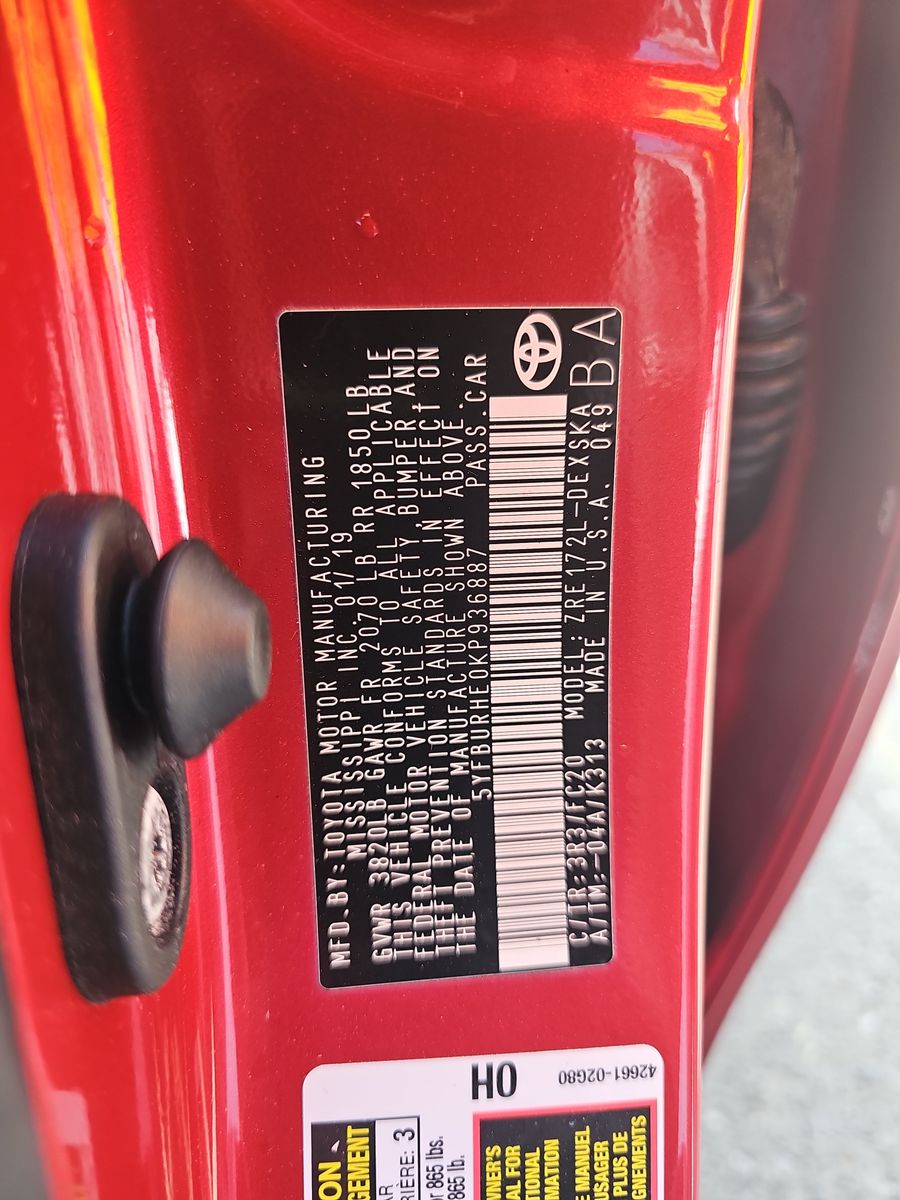 2019 Toyota Corolla SE FWD