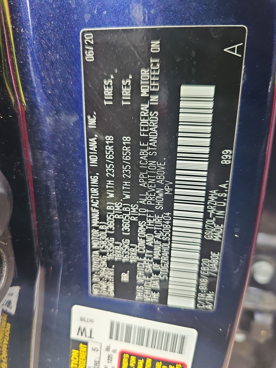 2020 Toyota Highlander XLE FWD