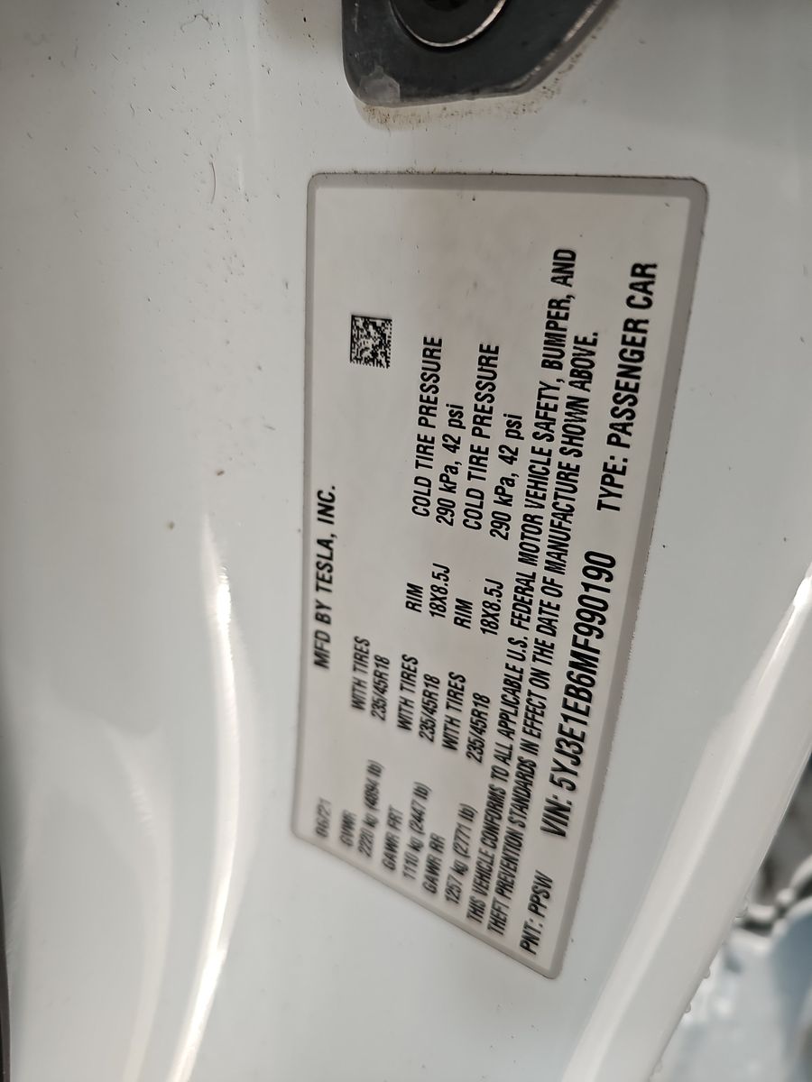 2021 Tesla Model 3 Long Range AWD