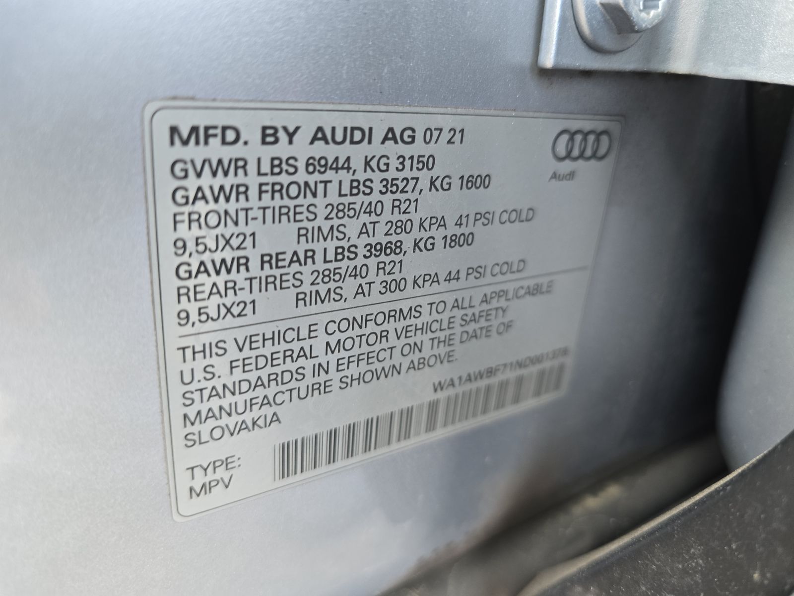2022 Audi SQ7 Premium Plus AWD