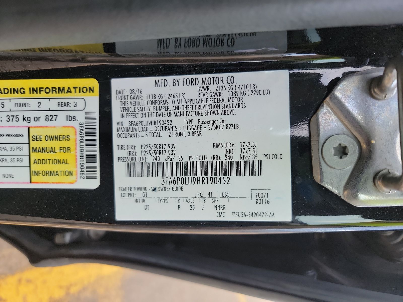 2017 Ford Fusion Hybrid SE FWD