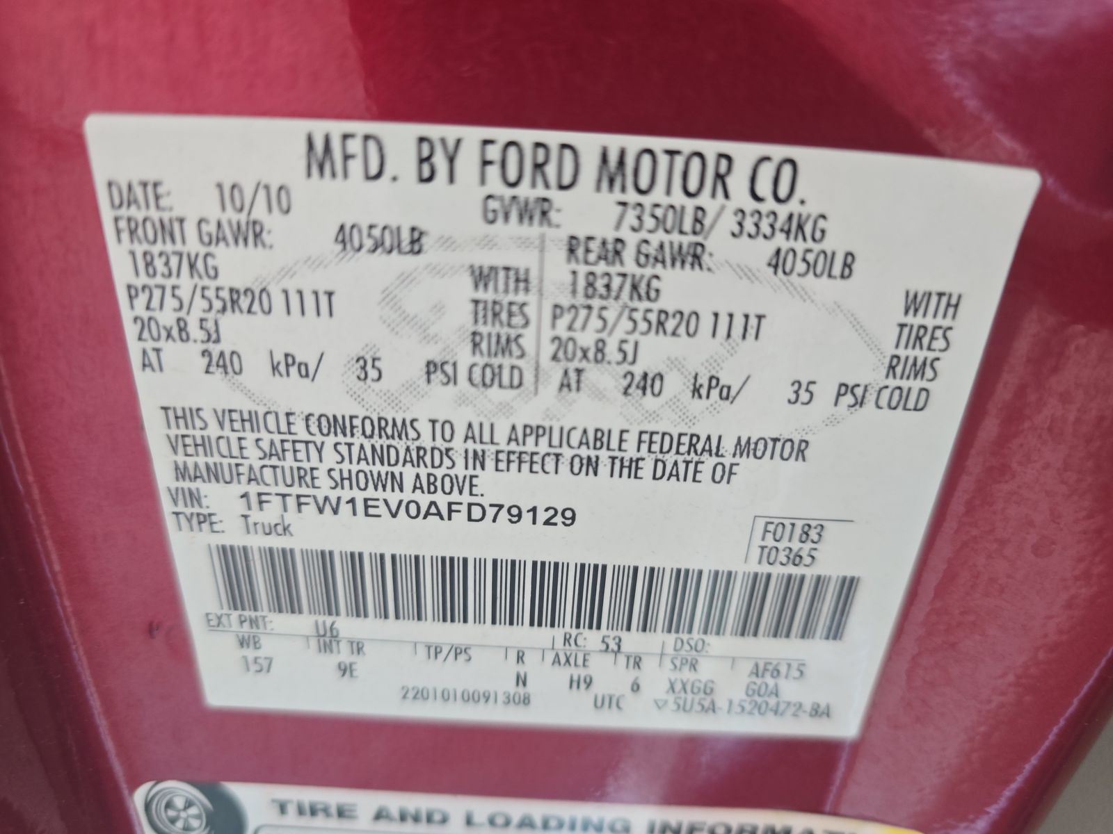 2010 Ford F-150 Platinum AWD