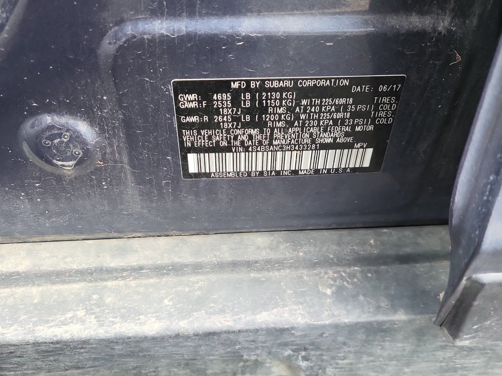 2017 Subaru Outback 2.5i Limited AWD