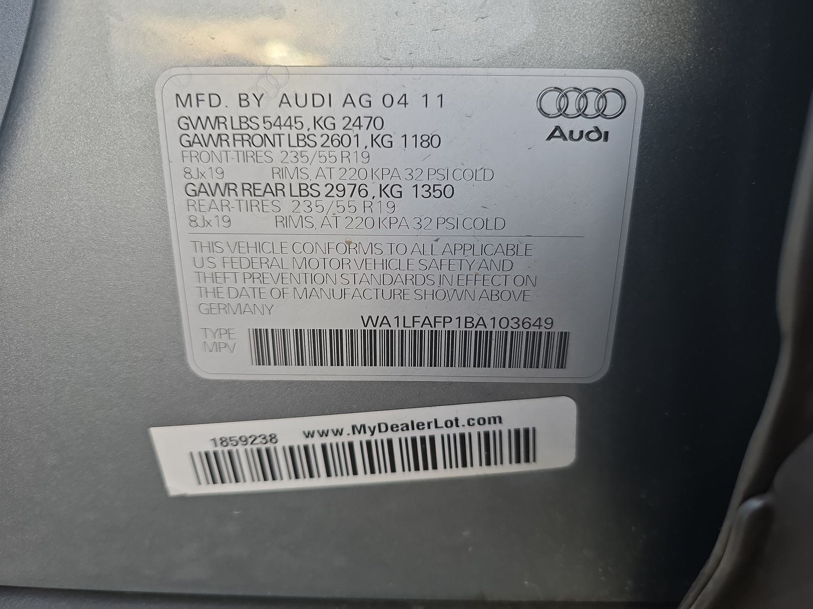 2011 Audi Q5 2.0T Premium Plus AWD