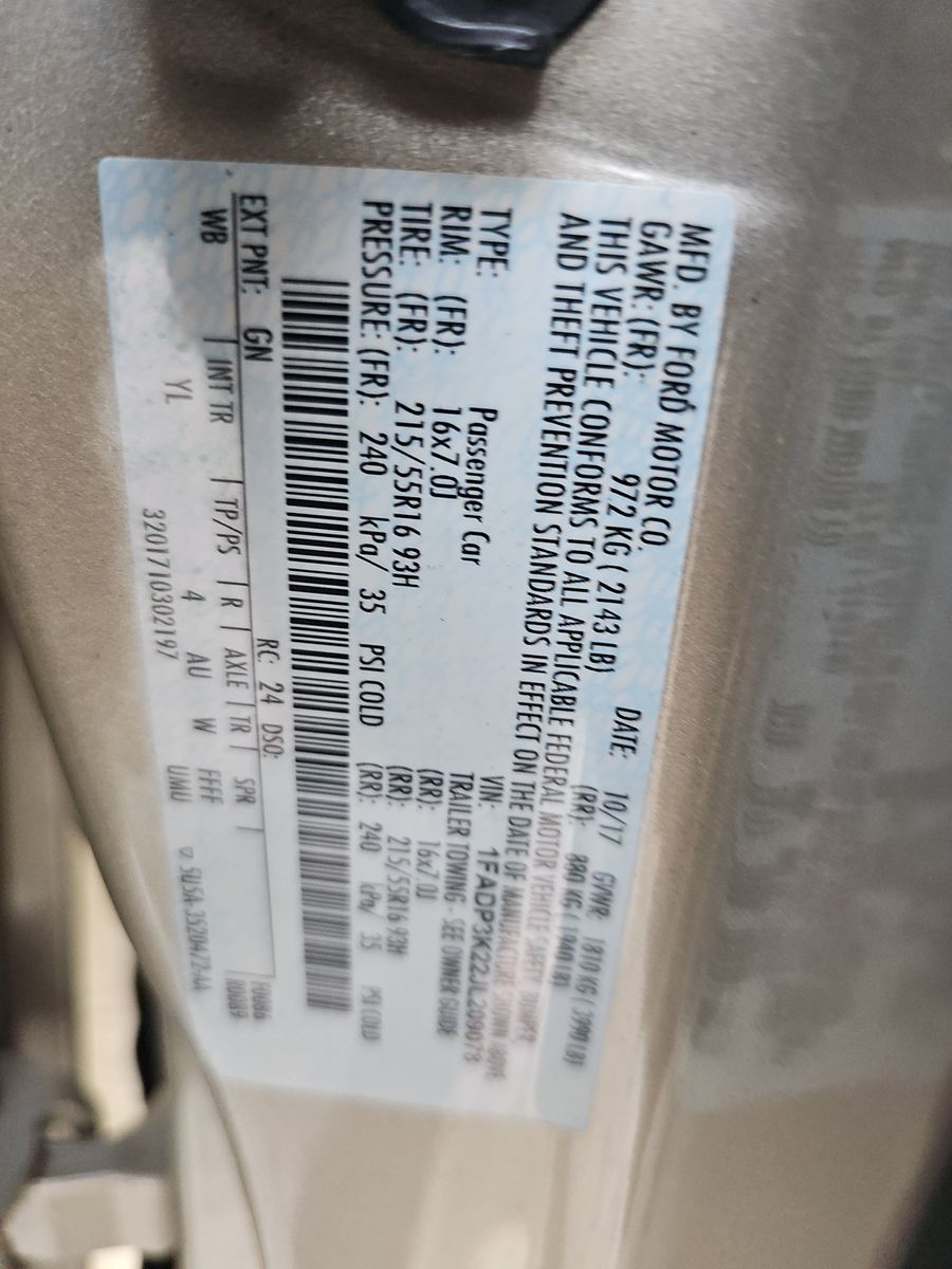 2018 Ford Focus SE FWD