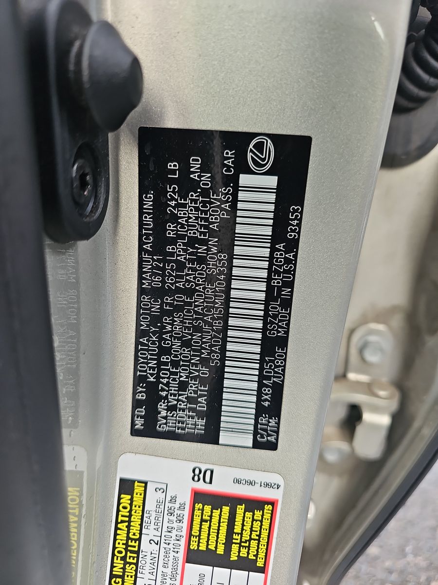 2021 Lexus ES ES 350 FWD