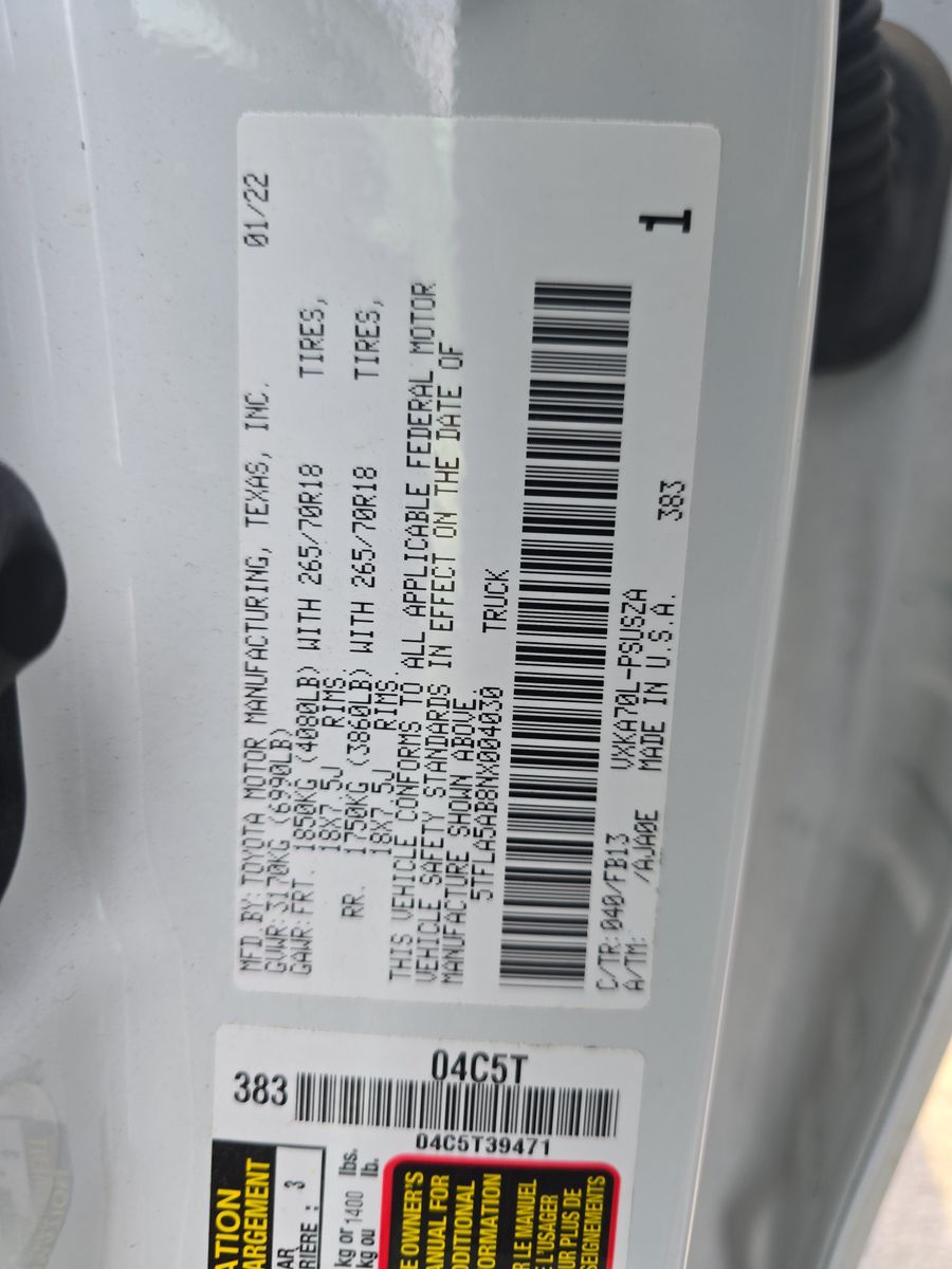 2022 Toyota Tundra SR5 RWD