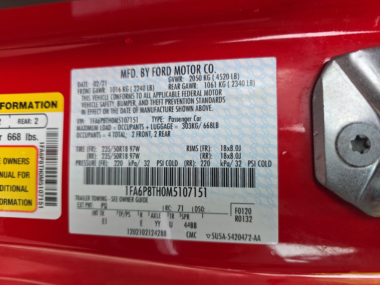 2021 Ford Mustang EcoBoost Premium RWD