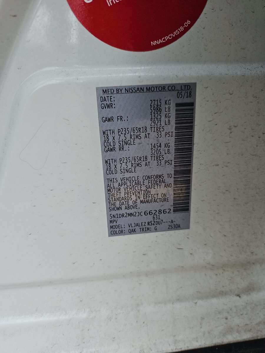 2018 Nissan Pathfinder SV FWD