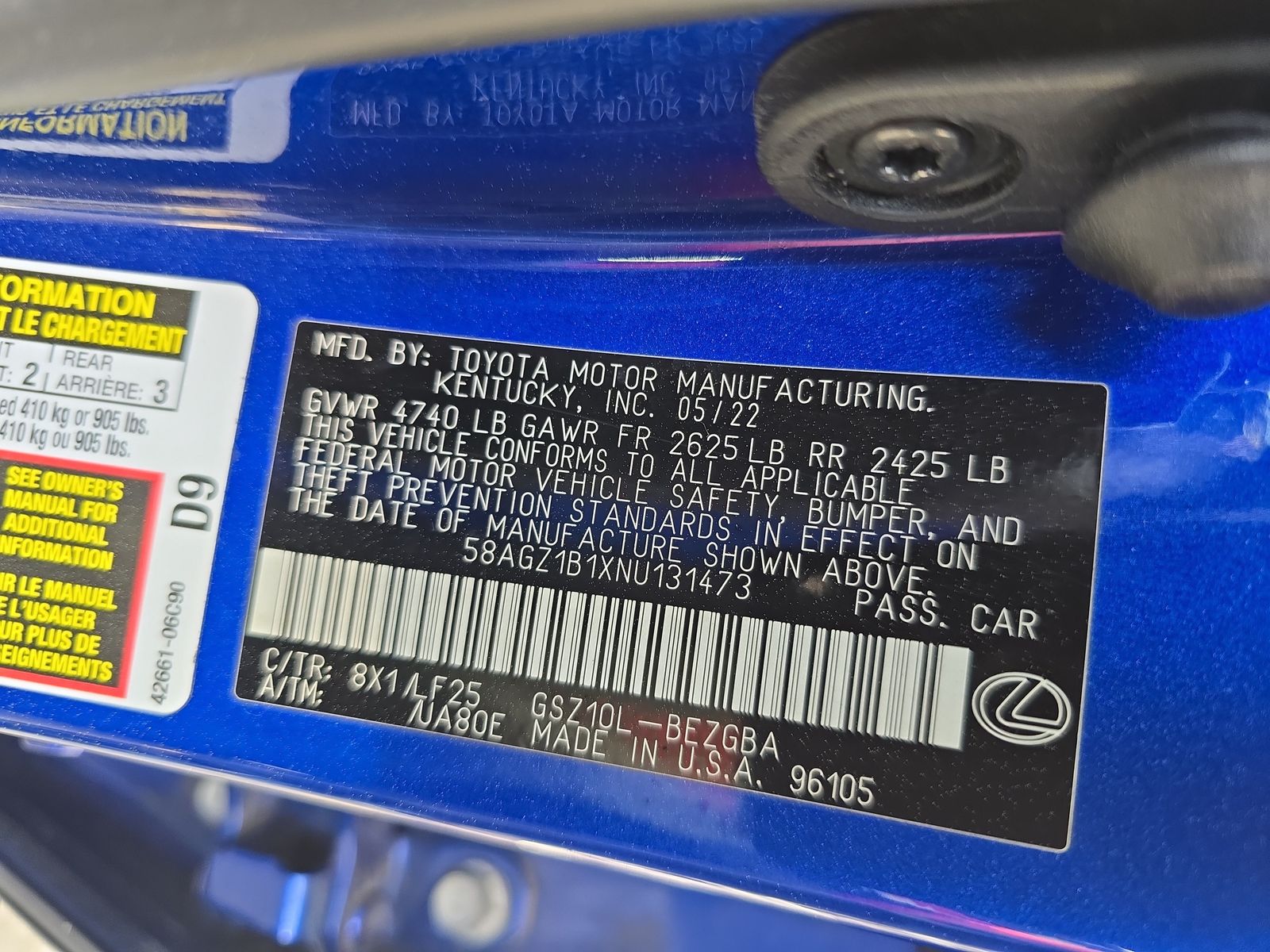 2022 Lexus ES ES 350 F SPORT FWD