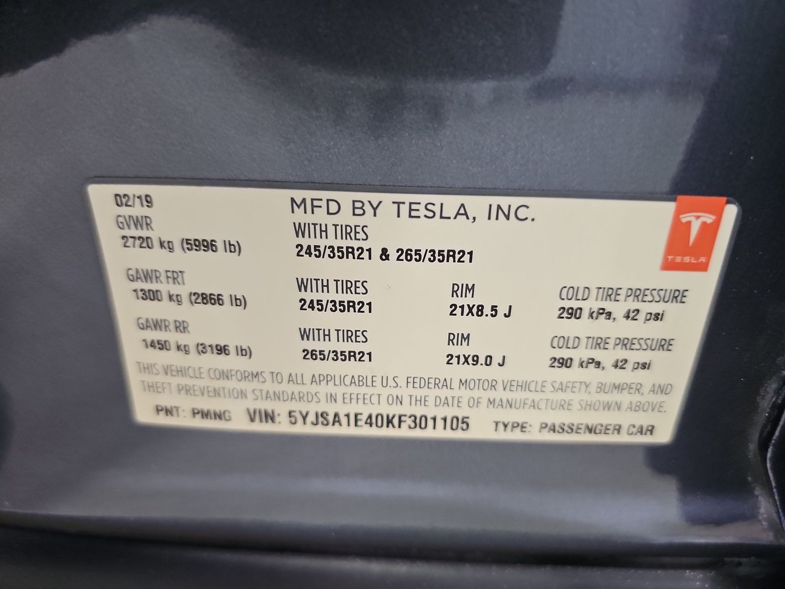 2019 Tesla Model S P100D AWD