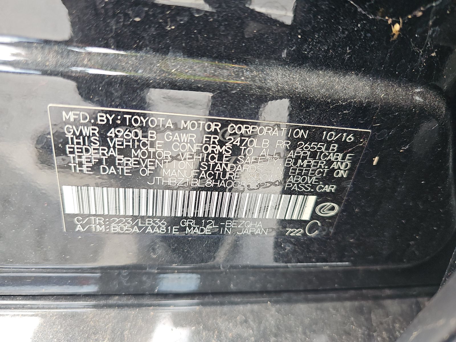 2017 Lexus GS GS 350 F SPORT RWD