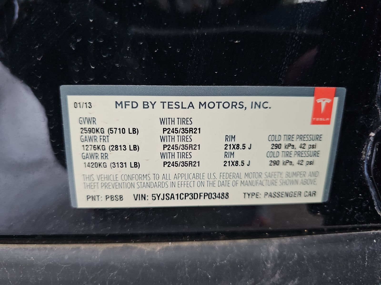 2013 Tesla Model S Performance FWD