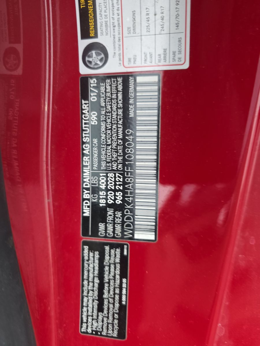 2015 Mercedes-Benz SLK-Class SLK 250 RWD