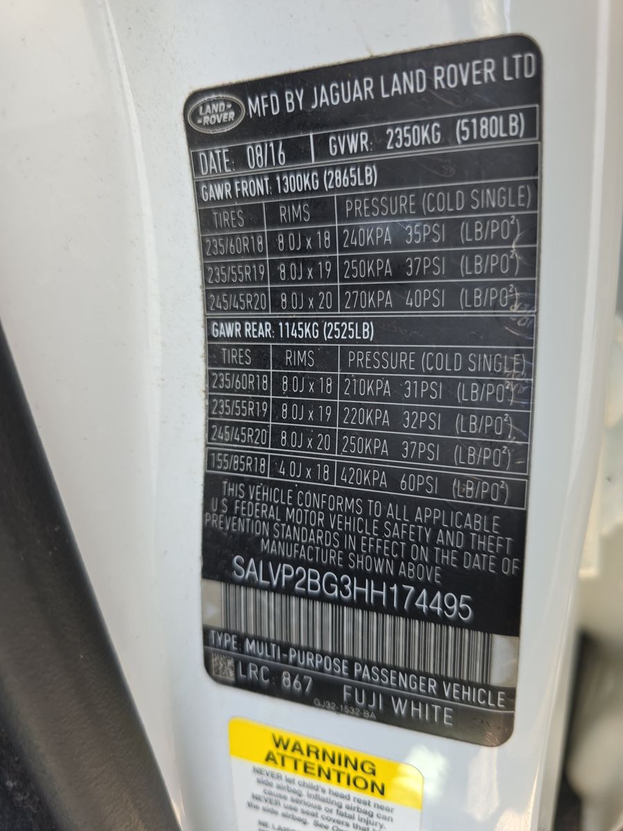 2017 Land Rover Range Rover Evoque SE AWD